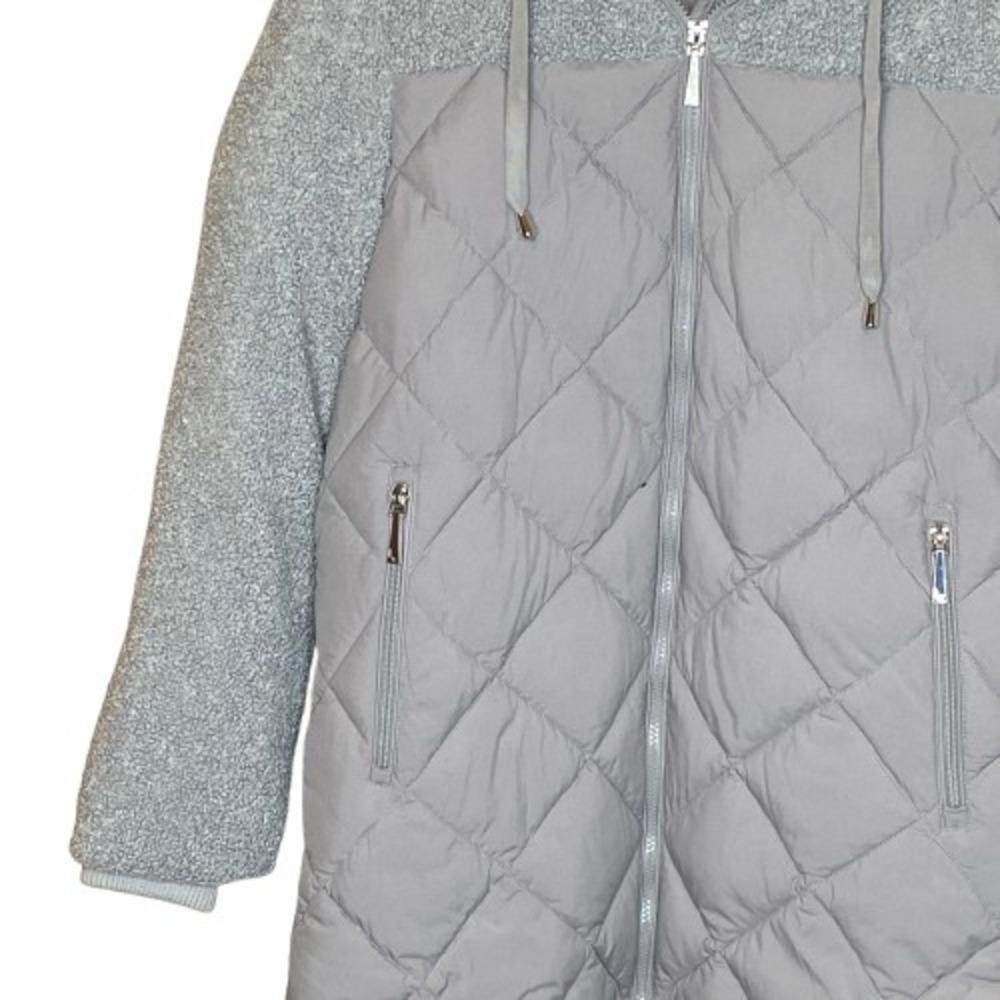 Koolaburra by UGG Womens Quilted Puffer Sherpa Hooded Coat Jacket Size S Gray - Picture 4 of 15